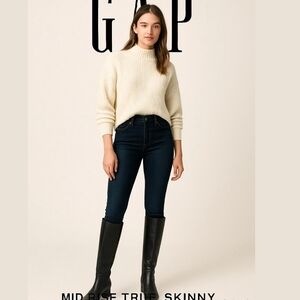 GAP True Skinny Midrise dark wash jeans EUC Sz 29 / 8